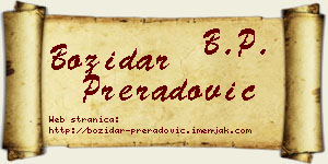 Božidar Preradović vizit kartica